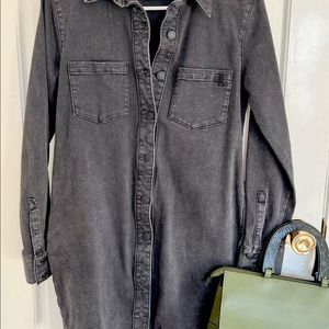 CK Black Jean Shirt Dress NEW